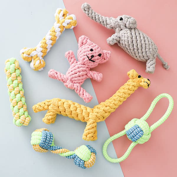 Dog toy dog bites rope knots Teddy teddy Beauey puppies small midsize dog bites grinding teeth to relieve pet supplies