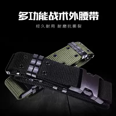 Outdoor canvas belt Outer belt Security S tactical belt Combat training suit mountaineering belt Woven canvas belt
