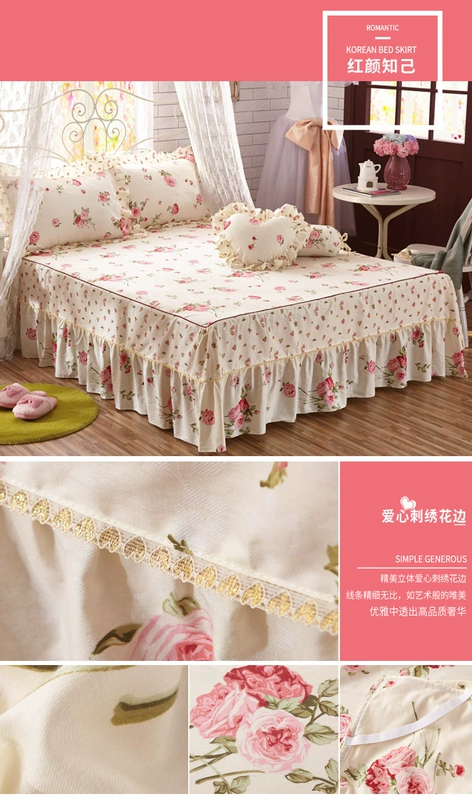 Vải bông Su Suzhen phiên bản Hàn Quốc của loại váy ngủ cotton đơn mảnh công chúa ga trải giường trượt trải giường 1,5 m 1,8m giường
