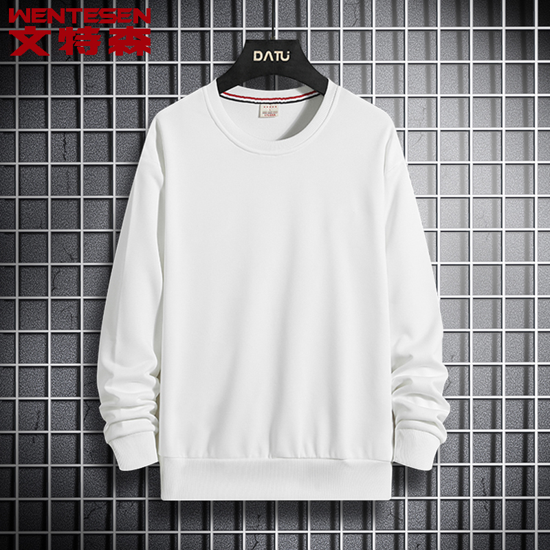 Sweatshirt male 2022 new round collar Long sleeves Korean version Trend loose 100 lap pure Thinner for young casual blouses