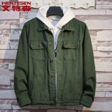 Весенняя джинсовая мужская трендовая однотонная куртка для отдыха, тренд сезона, в корейском стиле, облегающий крой