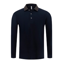 Long-sleeved polo shirt customized work clothes with printed logo and color matching collar customized car 4S shop group clothes embroidered work clothes