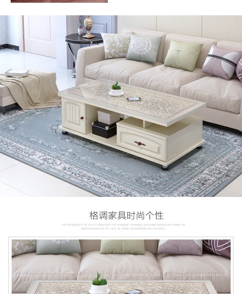 Đám mây Man kính cường lực kết hợp bảng thu vào TV tủ cà phê tối giản hiện đại châu Âu căn hộ nhỏ tủ TV phòng khách - Buồng tủ quần áo em bé