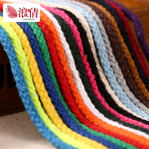 Веревка из валотной линии DIY Ручная ткань Дополнительное материал лучевой балок полоса полоса веревки веревочная веревка веревка 5 мм8 хлопковая веревка