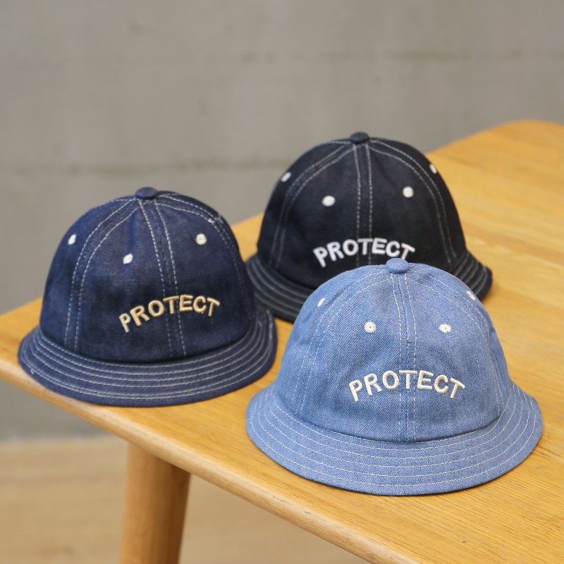 Spring Autumn Season New Denim Hat Tide Brief Cute Embroidery Boy Girl Girl Han Edition Children Hat Baby Fisherman Hat