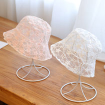 Baby hat Summer thin web yarn princess fisherman hat cute super cute girl child breathable baby basin cap tide