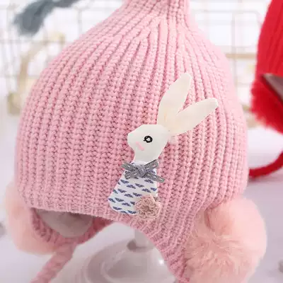 Children's autumn and winter Korean baby cute braid ear protection baby hat girl warm wool hat foreign pie tide