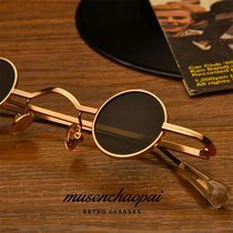 Punk round hip-hop sunglasses mens retro ultra-small frame sunglasses mens and womens small round frame prince mirror traitor glasses