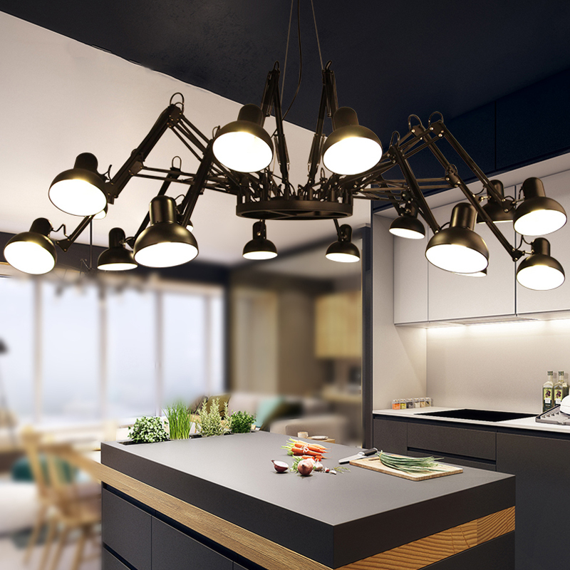 Scandinavian Art Restaurant Chandelier Industrial Style Iron Bar Internet Cafe Bar Creative Stylish Clothing Store Spider Chandelier