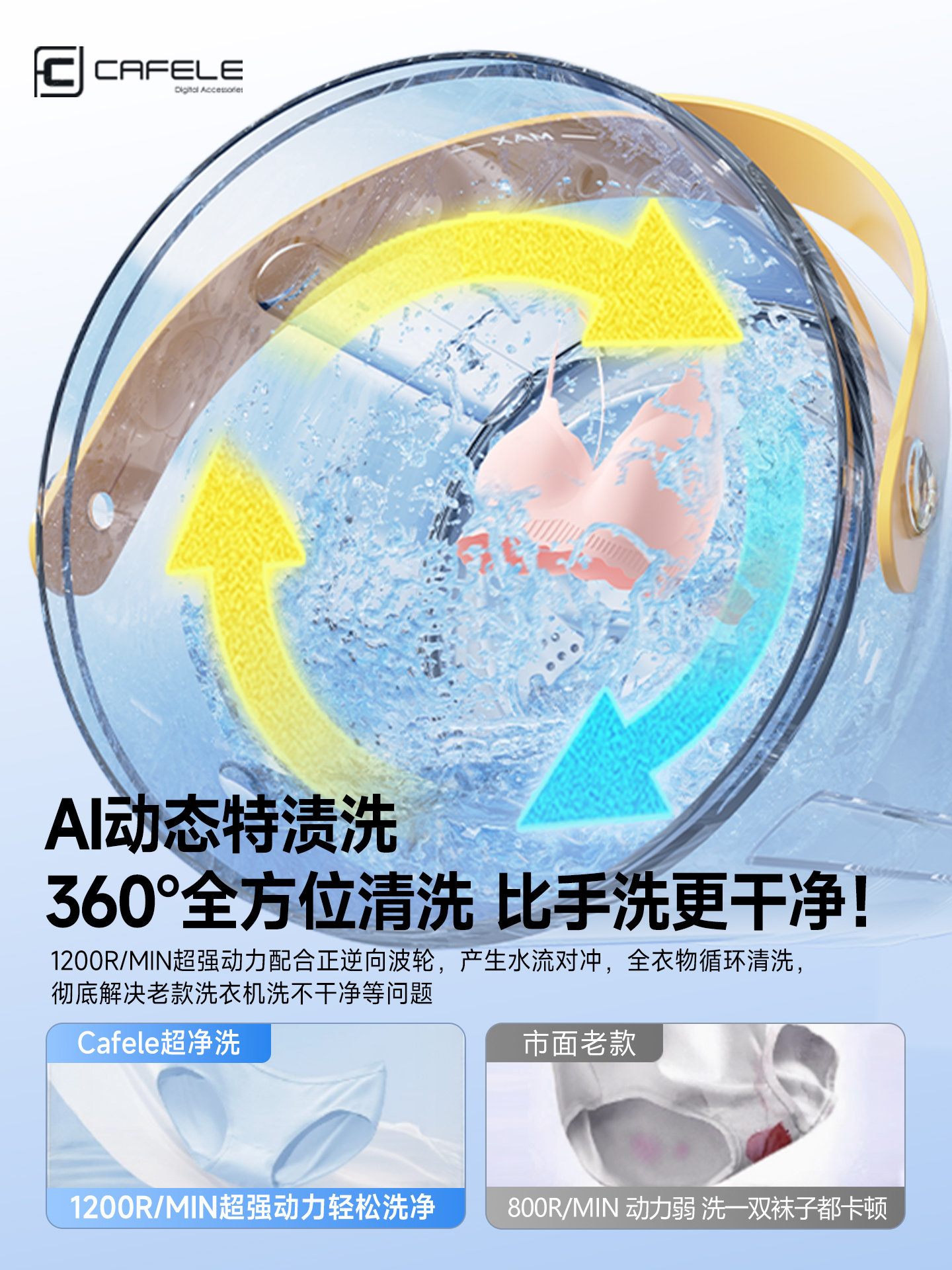 Mini Washing Machine for Washing Underwear and Socks, Wireless Portable Fully Automatic Cleaning Cup