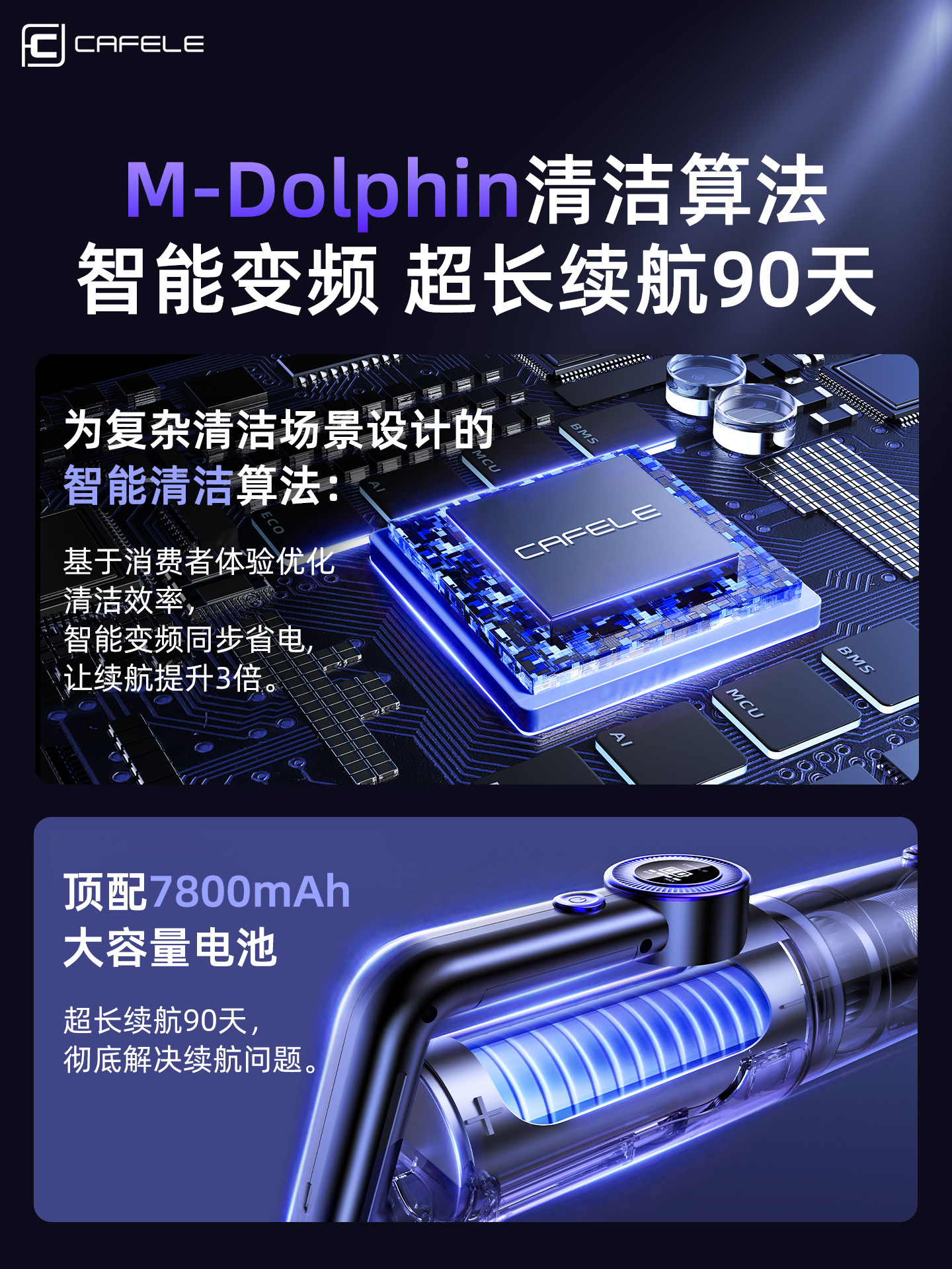 2026 New Model Cordless Vacuum Cleaner for Home Use, High Suction Power, Small Handheld, Specially Designed for Pet Hair, Carpet Cleaner