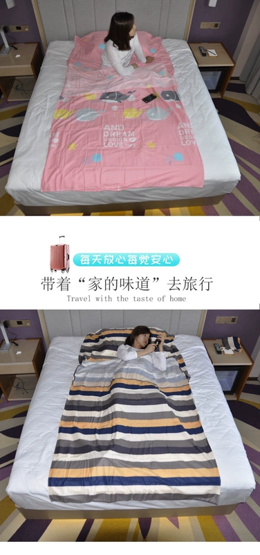 Giặt bông đơn đôi trong nhà khách sạn ánh sáng xách tay bẩn túi ngủ du lịch người lớn sức khỏe giường đơn giản bông