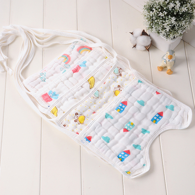 方形纯棉绑带围嘴婴儿口水巾