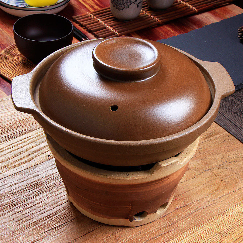 Pingding shiny crystal casserole Creative charcoal stove Small hot pot ceramic stove Outdoor barbecue charcoal stove Wind stove fire stove shallow pot