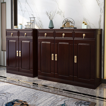 New Chinese Solid Wood Shoe Cabinet Living Room Assembly Open 2 Doors 3 Doors Wood Door Hall Cabinet Modern Minimalist Lockers