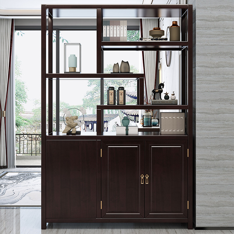 New Chinese solid wood living room light and luxurious modern screen Double face door hall Rack Chest of drawers Storage room Hall cabinet-Taobao