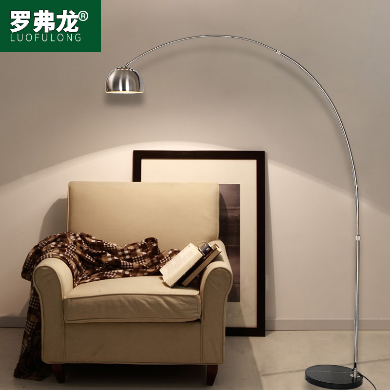 Parabola Floor Lamp Stainless Steel Living Room Sofa Marble Sitting Nordic Long Arm Sofa Corner Mahjong Fishing Light