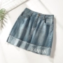 2018 mùa thu mới đa năng liệu cao eo denim váy túi hip váy ngắn 7388 chân váy bò