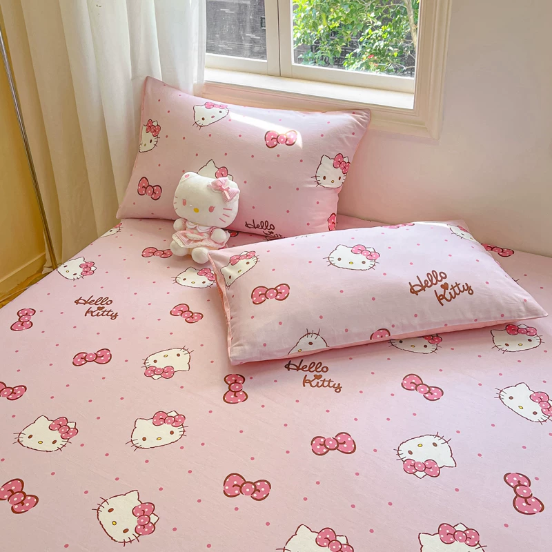 Hello Kitty, хлопковая простыня, детская кроватка, нескользящая простыня, пылезащитный матрас
