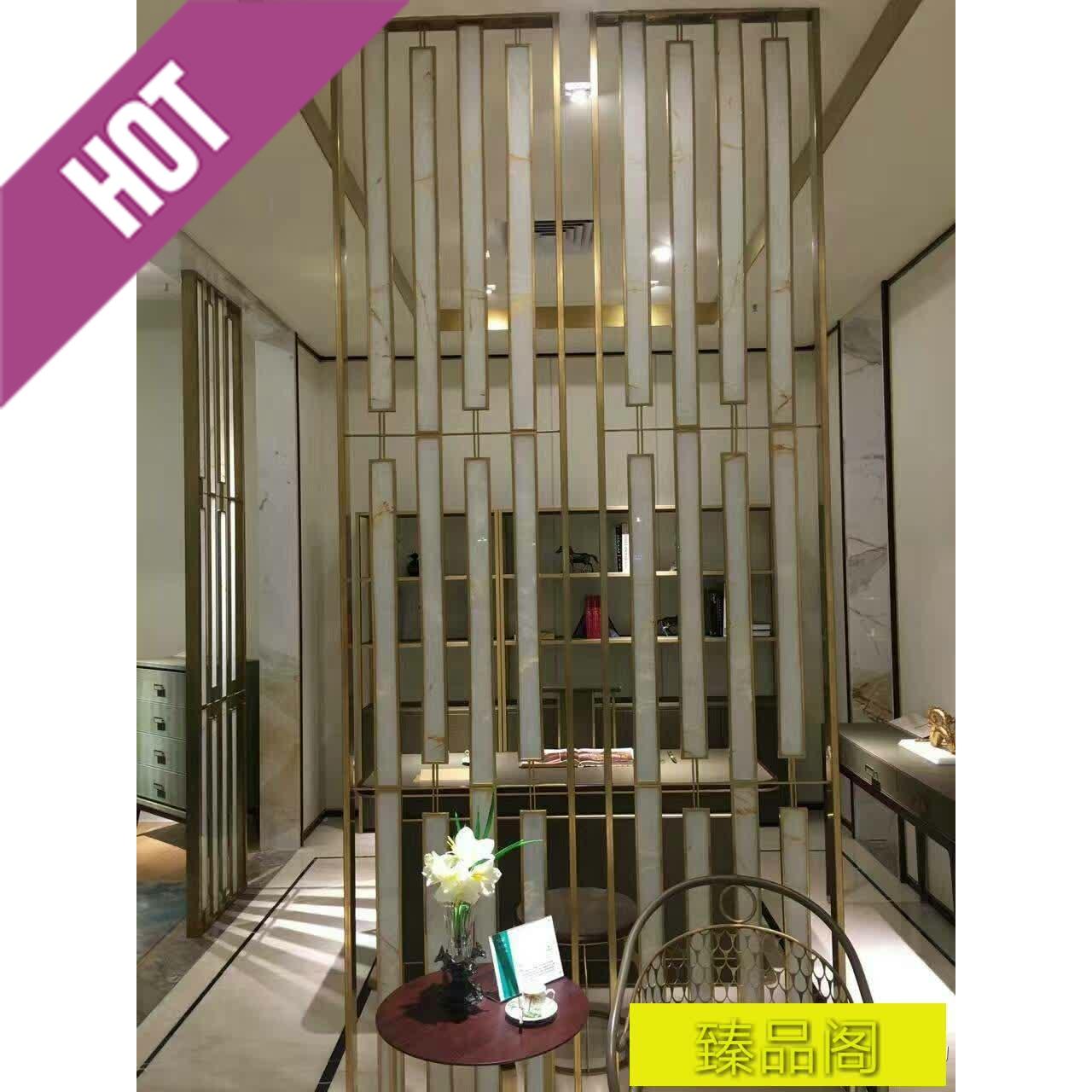 Light Extravagant Home Stainless Steel Screen Partition Mirror Titanium Alloy Flower Lattice Hollowed-out Hotel Clubhouse Screen Customized