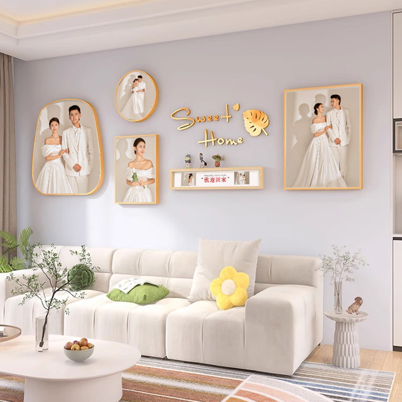 High-End Living Room Photo Studio Wedding Photo Frame Wall Hanging Combination Wedding Photo Family Portrait Printing and Washing Photos Made into Picture Frames High-End Living Room Photo Studio Wedding Photo Frame Wall Hanging Combination Wedding Photo Family Portrait Printing and Washing Photos Made into Picture Frames