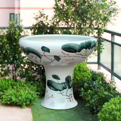 Jingdezhen ceramics Floor-to-ceiling column-type fish tank Large goldfish tank Water lily bowl Lotus flower basin Koi tank