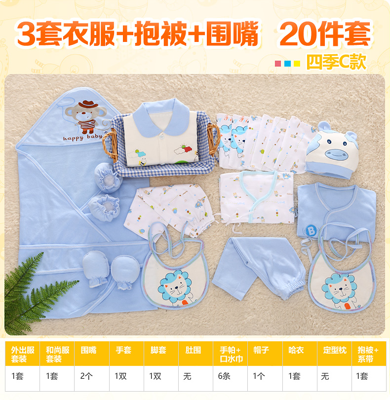 Hộp quà cho bé sơ sinh quần áo cotton mùa hè 0-6 tháng đặt xuân hè thu đông cho bé sơ sinh đồ cho bé sơ sinh