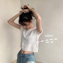 2021 spring new simple design sense thin navel bottoming knitwear short sleeve t-shirt women short coat tide tide