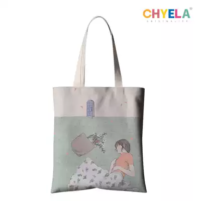 Japanese and Korean fresh art creative hand-painted Joker INS canvas bag female environmental shopping bag DIY custom QT19