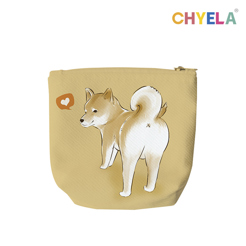 Shiba Inu cartoon cute hand with coin purse female small mini canvas key small card bag diy to map custom AH91