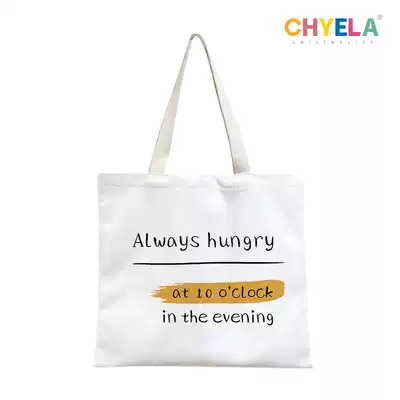 Magazine Appendix bag Japanese English letter canvas bag women's shoulder portable environmental protection bag DIY custom QT04