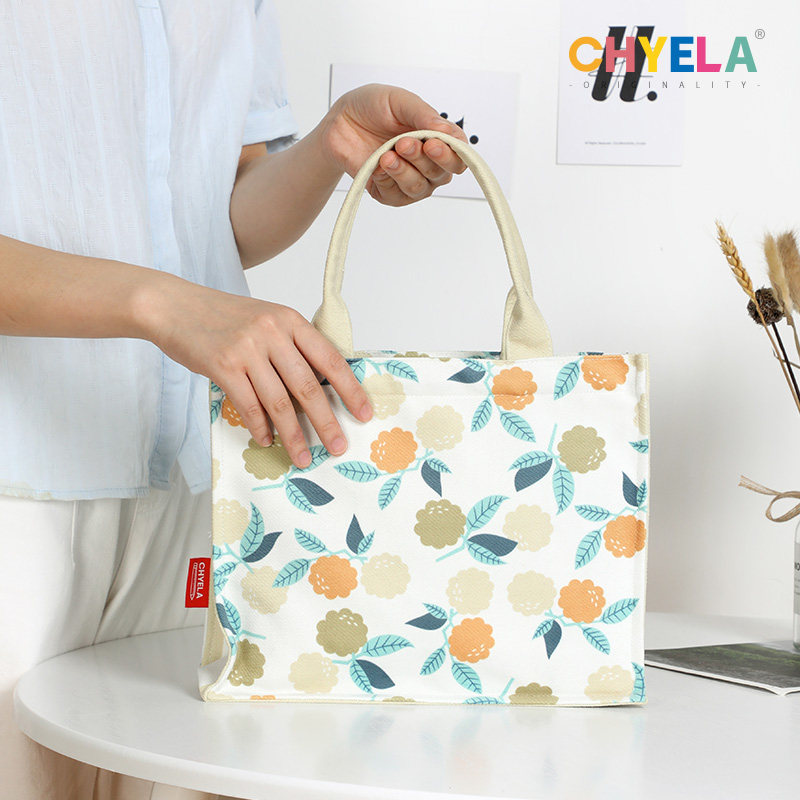 Sen Department small fresh lunch box canvas bag handbag female niche student lunch bag diy custom pattern AI36