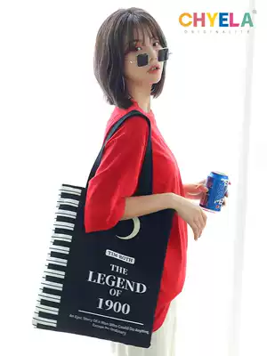 Come to the classic movie sea pianist retro shoulder canvas bag shopping bag student cloth bag tide W70