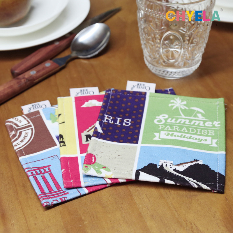 Handmade fabric coaster tea mat plate dish mat Heat insulation mat creative diy custom pattern logo graduation design