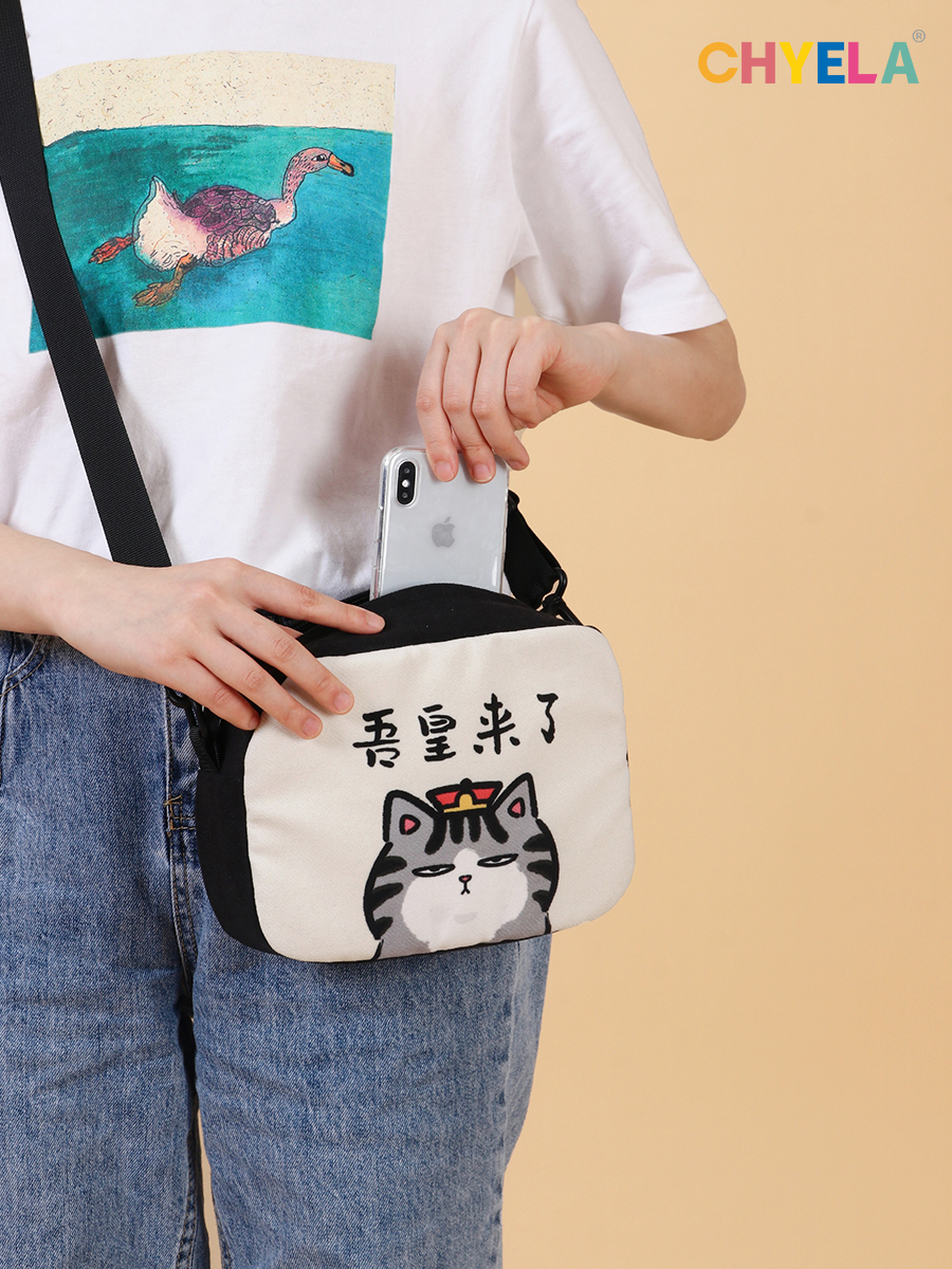 Cai Yilai x My Emperor Wan Sleep joint genuine peripheral with the same camera bag Canvas bag student shoulder bag AP459