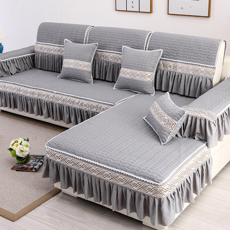 Sofa cushion four seasons universal Nordic simple non-slip modern fabric cushion sofa cover cover back towel full cover custom-made