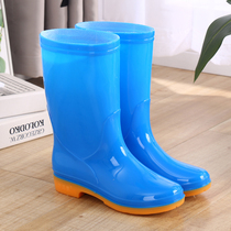 Middle tube waterproof shoes Rain shoes Jelly rain boots Kitchen non-slip work rubber shoes galoshes water boots female adult summer fashion