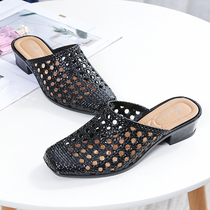 2021 new bauhead sandals summer coarse and jelly fashion with mom half-dragged sandy beach increase anti-slip slip