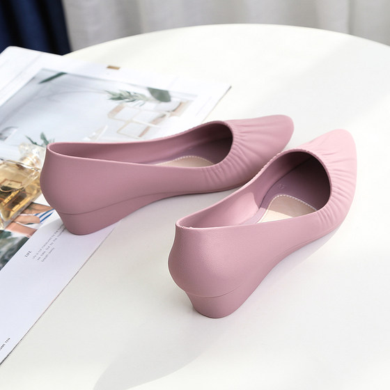 新款时尚凉鞋女夏网红外穿包头坡跟单鞋学生韩版沙滩海边粗跟防水