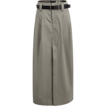 UR2024 new summer womens casual simple workwear style belt slit long skirt UWJ540015