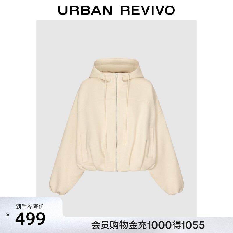 Ur2026 New Autumn Women's Stylish and Fashionable Hooded Drawstring Zipper Sweatshirt Jacket Uwm160110 Ur2026 New Autumn Women's Stylish and Fashionable Hooded Drawstring Zipper Sweatshirt Jacket Uwm160110