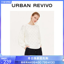 UR spring new womens fashion solid color texture round neck knitted T-shirt WH01S9BN2005