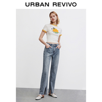 UR2021 Spring Summer New Products Womens Clothing Port Wind Trendy Tide Hitch Washed Denim Trousers WH17SBKN2009