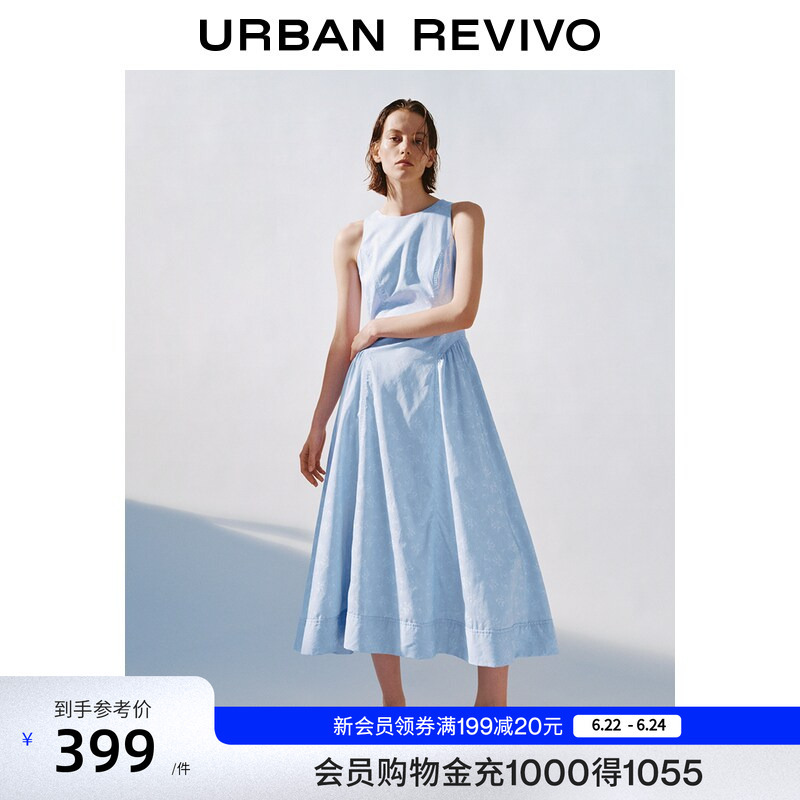 Ur2026 Spring New Women's Pastel Style Charming Floral Dark Pattern Stripesd Dress Uwg760073