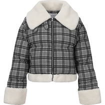 UR autumn and winter womens French retro all-match contrasting plaid thickened warm cotton clothing UWU130078