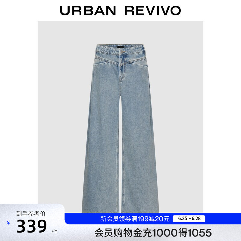 Ur2026 New Summer Women's Casual Retro Design Wide-Leg Denim Pants with Pockets Uwh860042