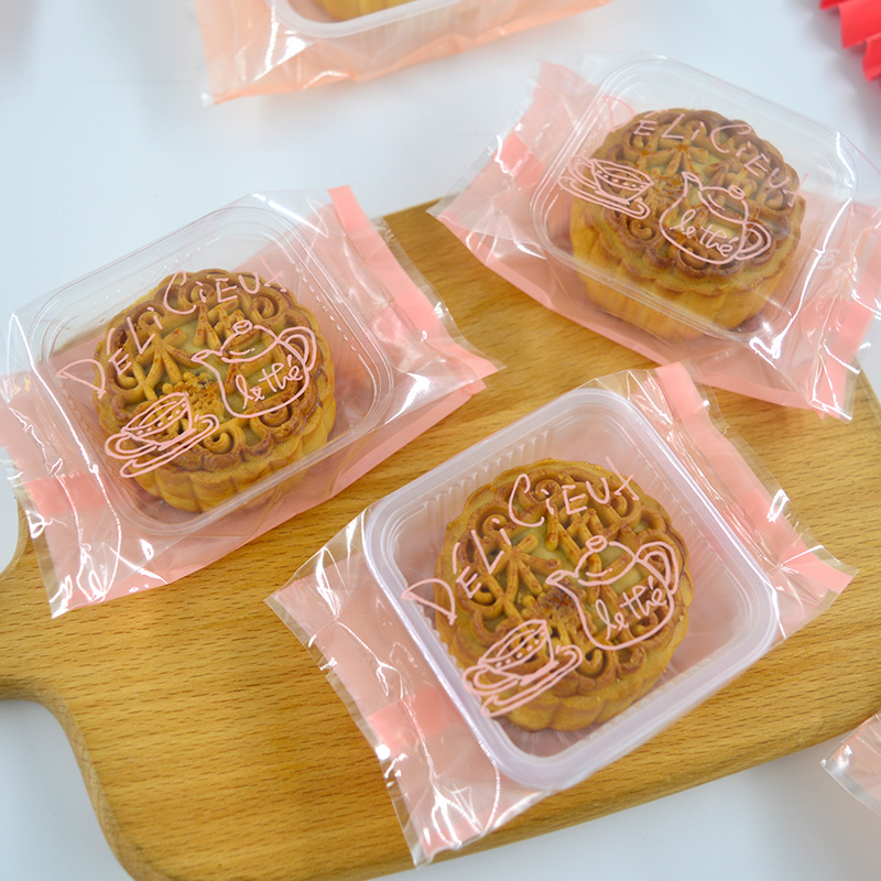 Hua Shin Tiancheng Transparent Mid-Autumn Moon Cake Machine Seal Bag 50g Egg Yolk Flaky Mooncake Side Concave Bag 500 Mooncake Bag