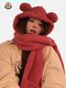 여자의 겨울 노크 귀여운 봉제 곰 모자 스카프 장갑