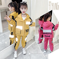 Girl Suits Nets Red Ocean Air 2022 New Spring Autumn Trendy Kids Clothes Big Kids Fall Leisure Two Sets Tide
