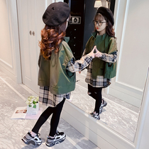 Girl Spring Dress 2022 New Internet Red Suit Foreign Air Children Trendy CUHK Girl Girl Spring Horse Chia Three Sets